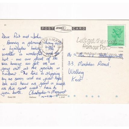 Lymington Town and Harbour Hampshire Dennis Postcard 1984 posted VGC