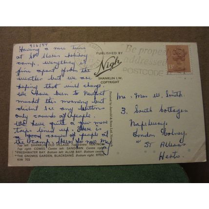multiview, ISLE OF WIGHT used postcard by Nigh 1987 pm