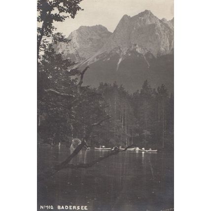 Badersee Boats Antique German Postcard