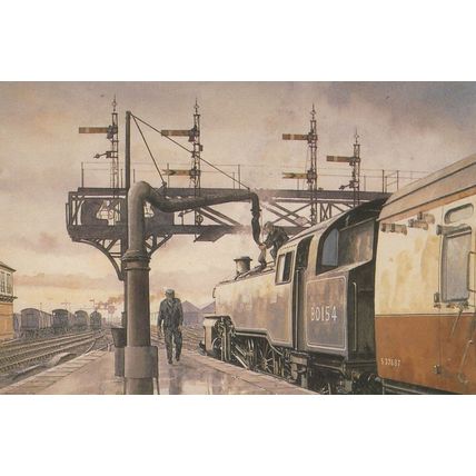 Sunrise At Ashford Railway Station Kent Painting Postcard
