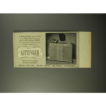 1954 Kittinger Furniture Ad - A Welcome awaits you at our New York showroom