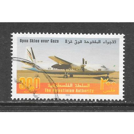 PALESTINIAN AUTHORITY THE 1999 OPEN SKIES GAZA AIRCRAFT 300F USED SCARCE