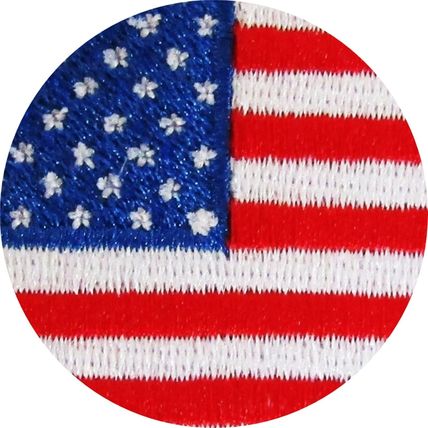USA Flag Iron On Patch Round Embroidered Sew Patches Badge America States P261