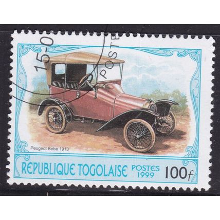 Togo 1999 Cars Peugeot Bebe 1913 100f CTO VGC