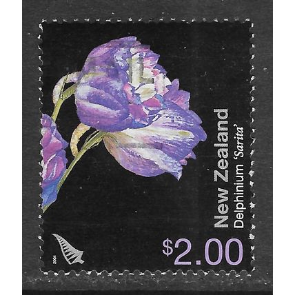 NEW ZEALAND NZ 2004 FLOWERS DELPHINIUM $2 USED