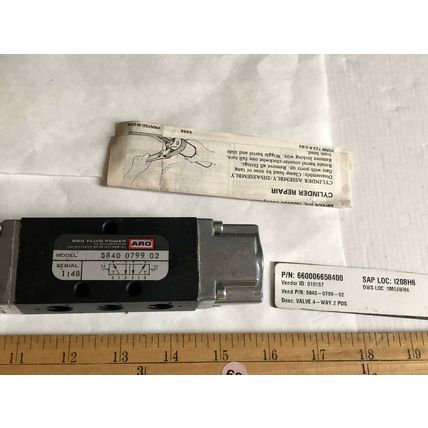 NEW ARO 5840 0799 02 AIR PNEUMATIC VALVE ARO FLUID POWER,5840079902,EJ
