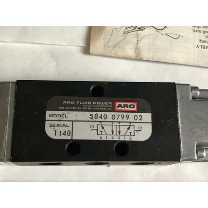 NEW ARO 5840 0799 02 AIR PNEUMATIC VALVE ARO FLUID POWER,5840079902,EJ