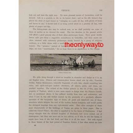 Masts Of Fishing Boats, Venice, Italy (More, Reverse), Book Illustration, c1875