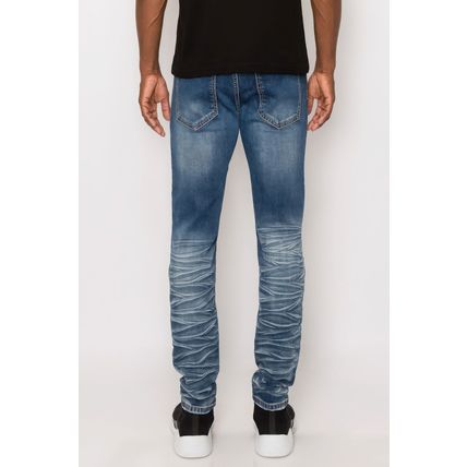 Men Creased Biker Denim Jeans