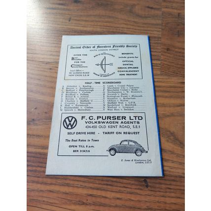 1967 FA Cup 3rd Round - Millwall vs Tottenham / Spurs ** FREE P&P **