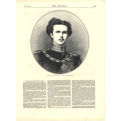 LOUIS II., KING OF THE BAVARIANS 1872 Ludwig II VICTORIAN ENGRAVING