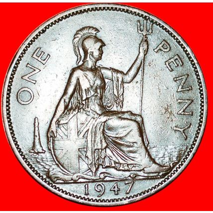 Ⰶ 2 SOLD MISTRESS OF SEAS: GREAT BRITAIN ★ PENNY 1947! ★LOW START★NO RESERVE