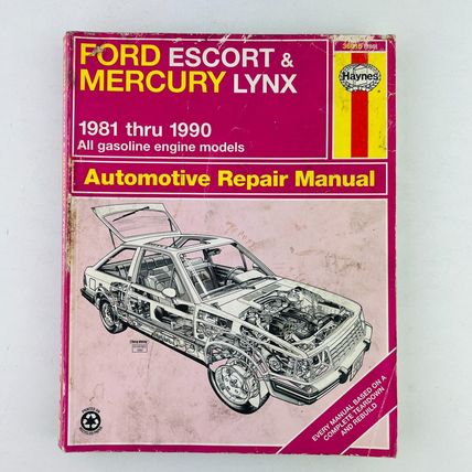 Haynes - Ford Escort and Mercury Lynx Repair Manual for 1981 thru 1990 Book
