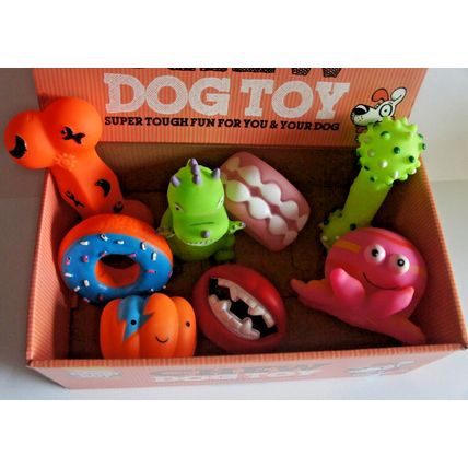8 X SQUEAKY HALLOWEEN SPOOKY DOG TOYS BULK DOG PUPPY VINYL MEDIUM SQUEAKY TOYS