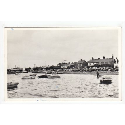 High Tide The Hard West Mersea Postcard 1959 RP Essex