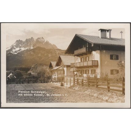 Pension Schwaiger, St Johann in Tirol, c.1920s - Richard Jöchler Foto-AK
