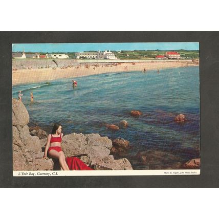 Postcard Channel Islands Guernsey John Hinde 2J106 L'Eree Bay