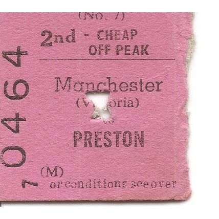B.R.B. Edmondson Ticket - Manchester Victoria to Preston