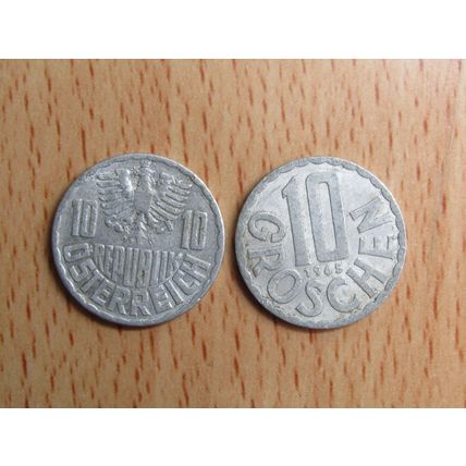 Austria 1965 10 Groschen Coin