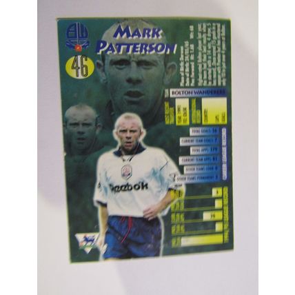 46. Mark Patterson - Bolton - Merlin Ultimate P. L 1995/96 Football Card (ef1)