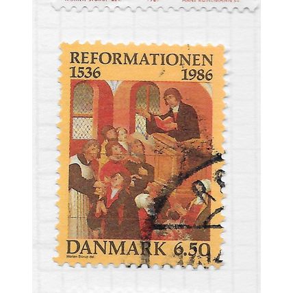 DENMARK DANMARK 1986 RELIGION REFORMATION PROTESTANT 6.50K USED