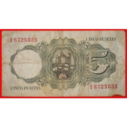 Ⰶ 2 SOLD GENERALISSIMO FRANCO (1947-1975): SPAIN ★ 5, 1951★LOW START★NO RESERVE