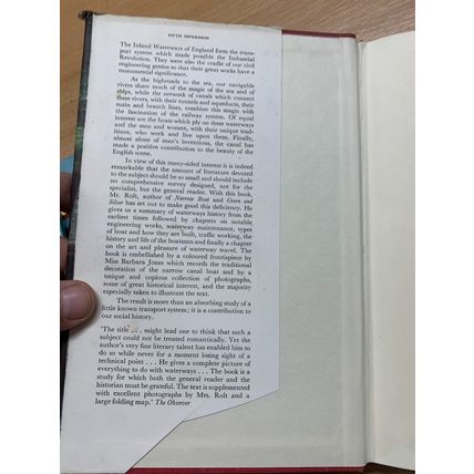 1970 "THE INLAND WATERWAYS OF ENGLAND" L T C ROLT HB BOOK & FOLD OUT MAP (P4)