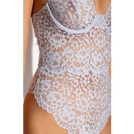 STELLA MCCARTNEY Lace Flounce With Logo Underwire High Leg Bodysuit BNWT