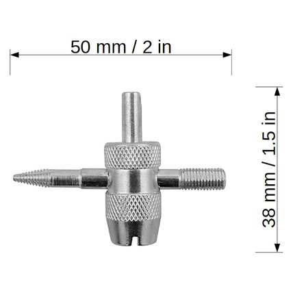 4-Way Valve Repair Core Key Tool Removal Car Motorcycle Motorbike Van Bike Tyre