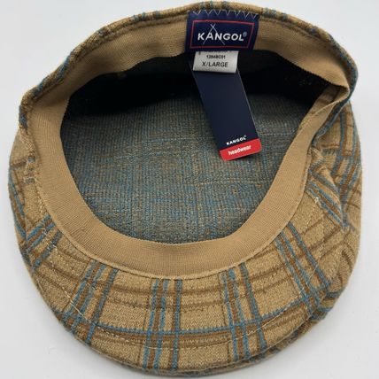 Kangol Plaid Flat Cap 80% Wool 20% Chlorofibre X/L NWT Unisex
