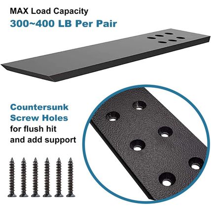 Countertop Support Bracket 3 Pack 16" Lx 2.5" W Hidden Black Knee Wall Support C
