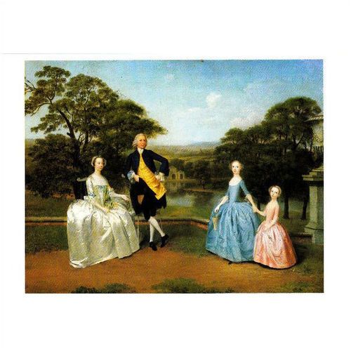 Colour Postcard - The James Family by Arthur Devis (1751)