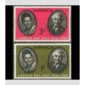 Jamaica 1968 Labour Day Bustamante Unmounted Mint NHM SG 270-271 Sc269-270 stamp
