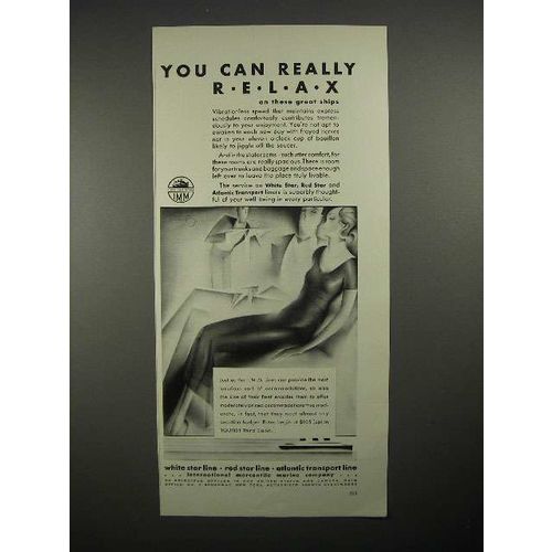 1930 I.M.M. White Star Liner Ad - Really Relax