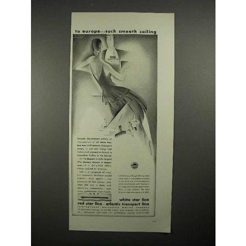 1930 I.M.M. White Star Liner Ad - Smooth Sailing