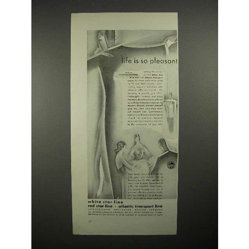 1930 I.M.M. White Star Liner Ad - Life is Pleasant