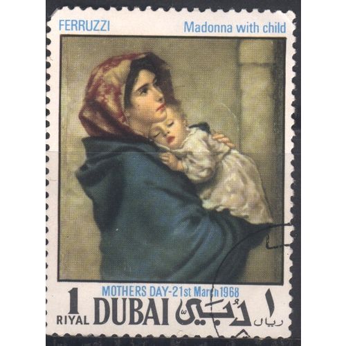 UAE (Dubai) 1968 - SG286 - 1r - "Madonna & Child" (Ferruzi) - used