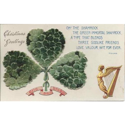 Ireland, Shamrock, St. Patricks, Merry Christmas Felt added, major embossing