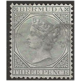 Bermuda 1886 SG28 3d Grey Wmk Crown CA Very Fine Used . ..