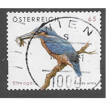 AUT 2008 65c (S/A) 'BIRDS - KINGFISHER ' FINE USED (EBID73-348)