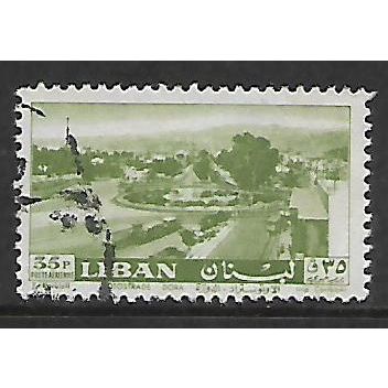 LEBANON 1961 35p GREEN MOTOR HIGHWAY SG 701 FINE USED#2