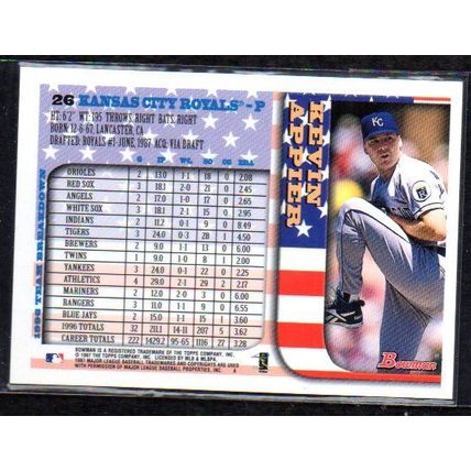 1997 Bowman International Kevin Appier - Card # 26