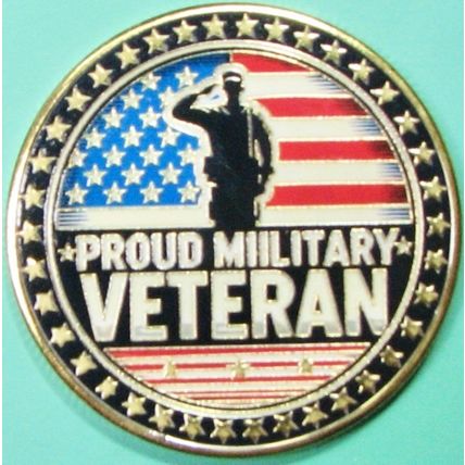 Military Veterans. Challenge Coin. 1.5". 03c.