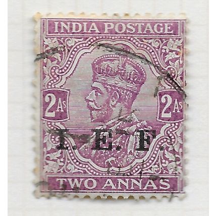 IEF INDIA 1914 EXPEDITIONARY FORCE INDIAN I.E.F. TWO ANNAS 2a USED