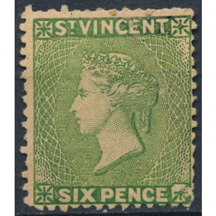 QV: 6d P13 No wmk - St Vincent - NM H - Oneglia Forgery