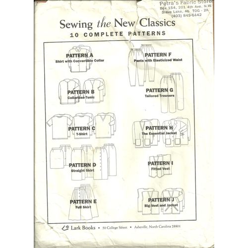 Lark Books Sewing Pattern Misses Pants Skirt Vest Jacket Classics Size 10 Used
