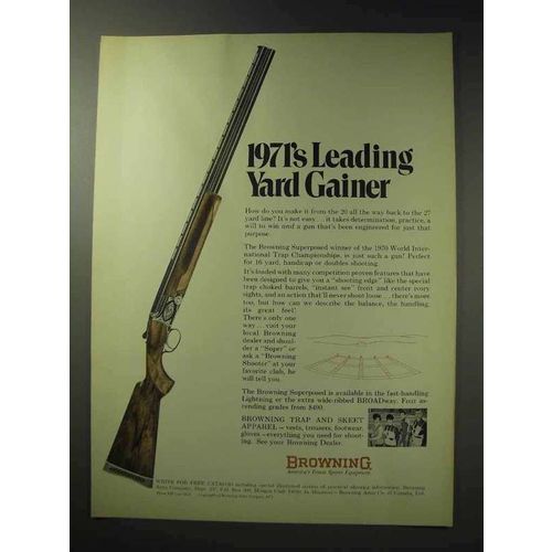 1971 Browning Superposed Shotgun Ad - Yard Gainer
