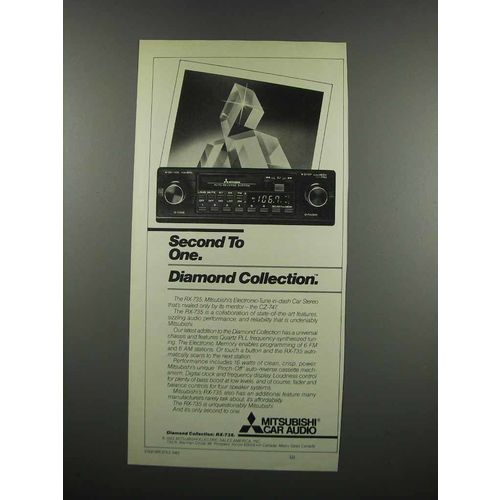 1983 Mitsubishi RX-735 Car Stereo Ad - Second to One