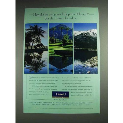 1997 Hyatt Resorts, Hotel Ad - Heaven Helped Us