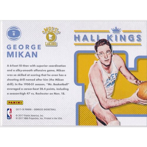 2017-18 Donruss Hall Kings 8 George Mikan Minneapolis Lakers